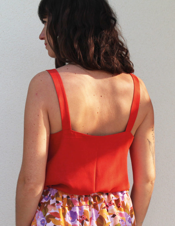 Patron de couture - Top à bretelles boutonné - Dos