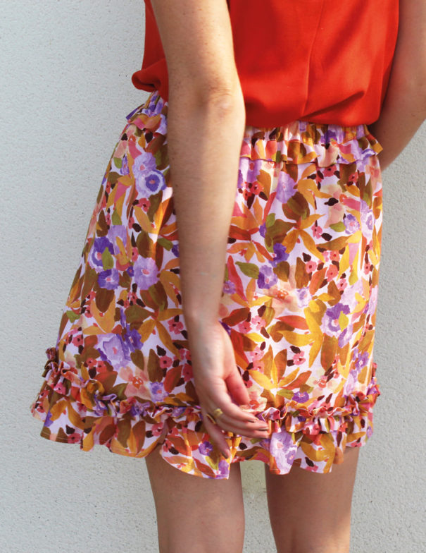 Patron de couture - Jupe à volants - Viscose fleurs - Dos