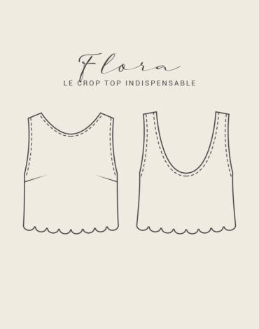 Patron de couture - Crop top dentelle - Dessin technique