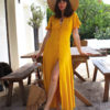 Patron de couture - Robe longue cintrée et boutonnée - Devant