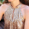 Patron de couture - Robe courte tour de cou à sequins - Zoom col