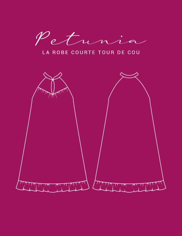 Patron de couture - Robe courte tour de cou à sequins - Dessin technique