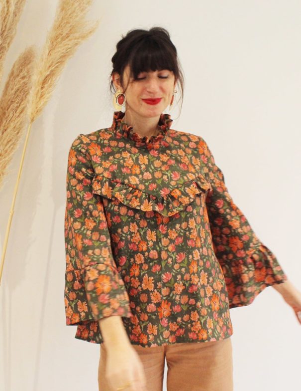 Patron de couture - Capucine - blouse volantée - 3/4 devant