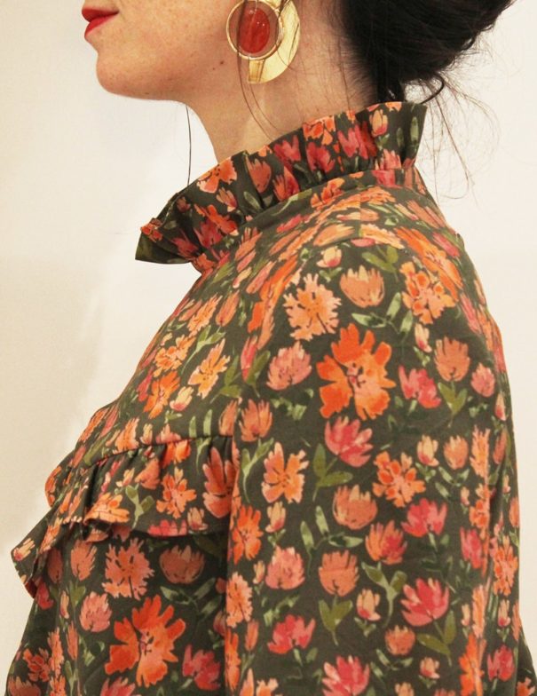 Patron de couture - Capucine - blouse volantée - zoom col