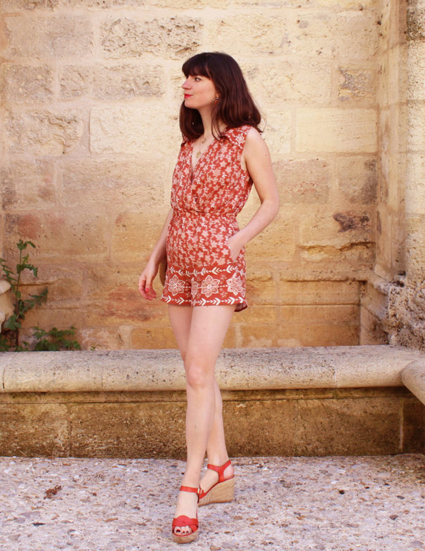 Patron de couture - Daphnée - combishort - Plein pied 3/4