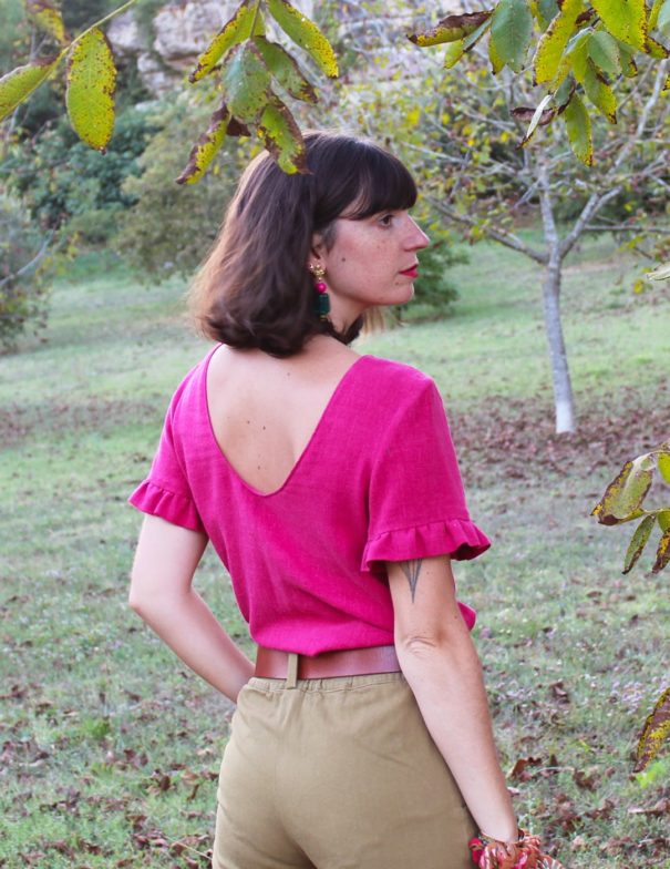 Patron de couture - Flora - Blouse manche courte - dos droit