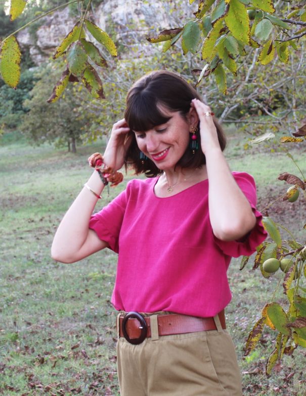 Patron de couture - Flora - Blouse manche courte - 3/4 devant