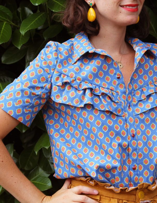 Patron de couture - Hortensia - Chemise manche courte à volants - zoom 3/4