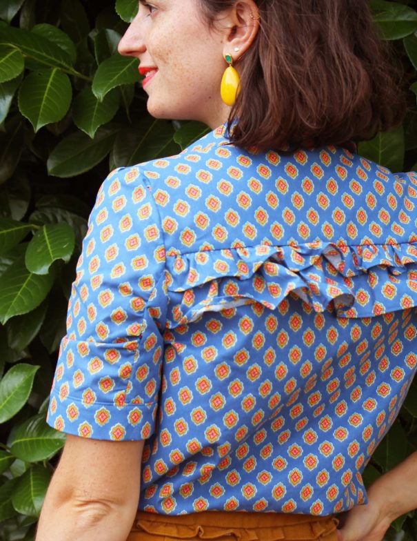 Patron de couture - Hortensia - Chemise manche courte à volants - zoom dos