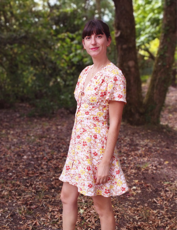 Patron de couture - Jasmin - Robe courte ceinturée dos nu - 3/4