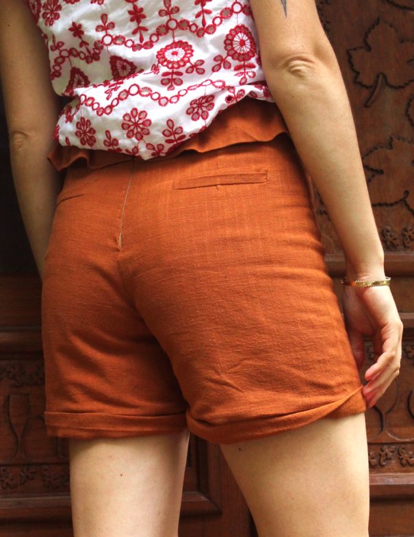 Patron de couture - Lotus - short à la ceinture volantée - dos