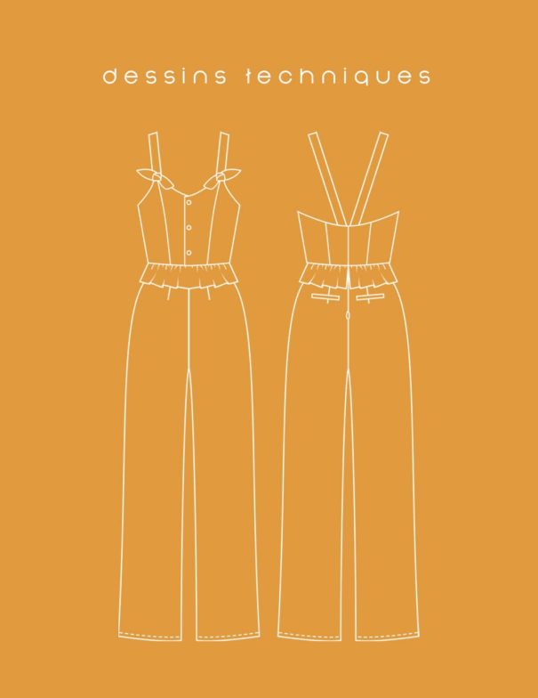 Patron de couture - Lotus - Combinaison bustier - croquis