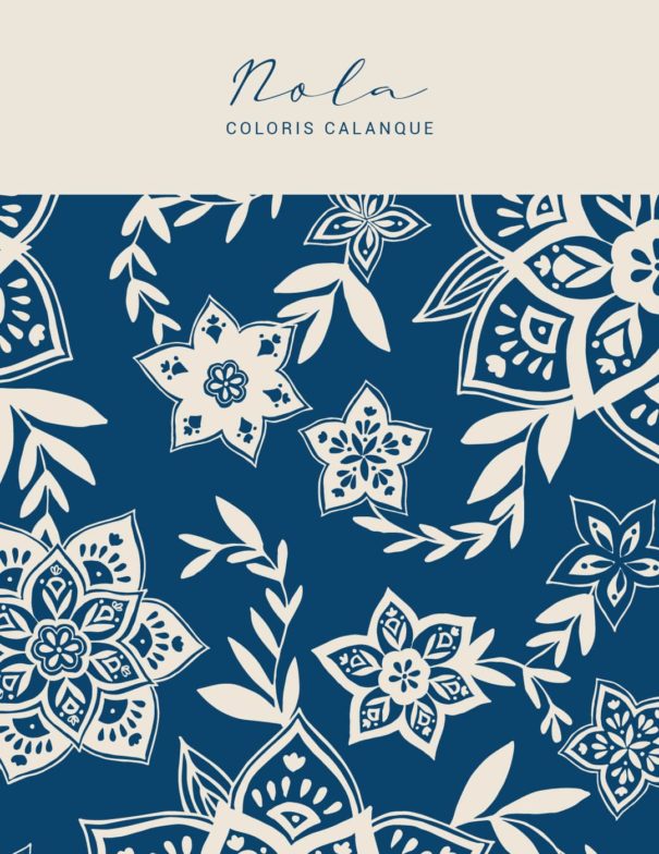 Motifs à imprimer sur tissu - Motif Nola - Coloris Calanque