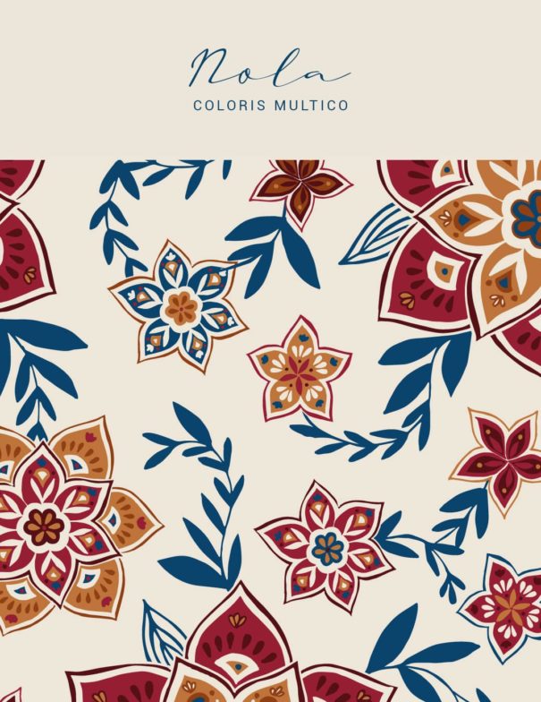 Motifs à imprimer sur tissu - Motif Nola - Coloris Multico