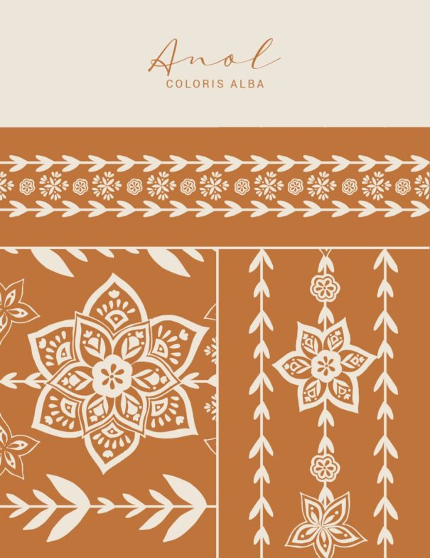 Motifs à imprimer sur tissu - Bande Anol - Coloris Alba