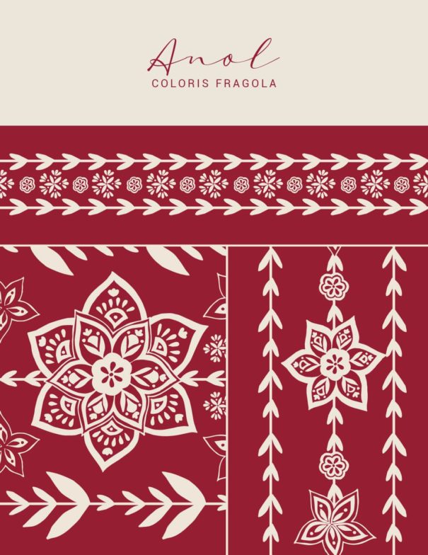 Motifs à imprimer sur tissu - Bande Anol - Coloris Fragola