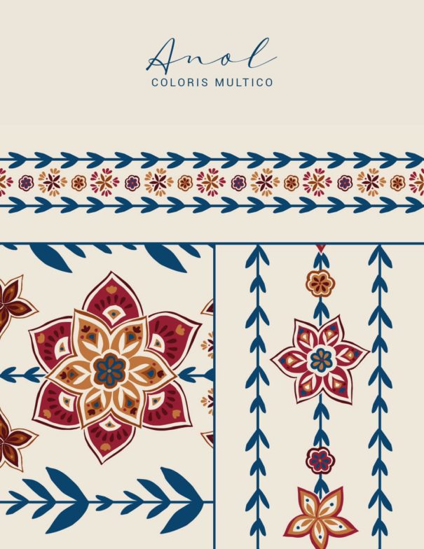 Motifs à imprimer sur tissu - Bande Anol - Coloris Multico