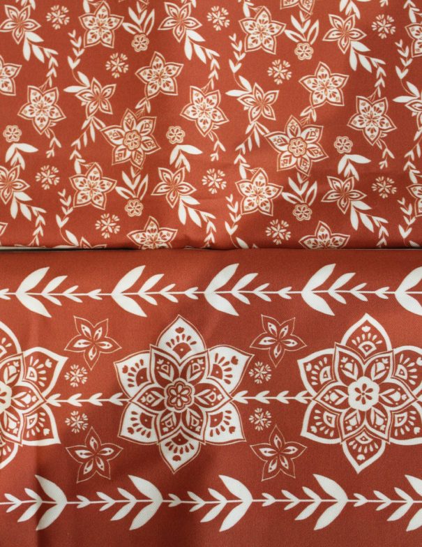 Motif à imprimer sur tissu - Motif Loan & bande Anol - Coloris Sienna
