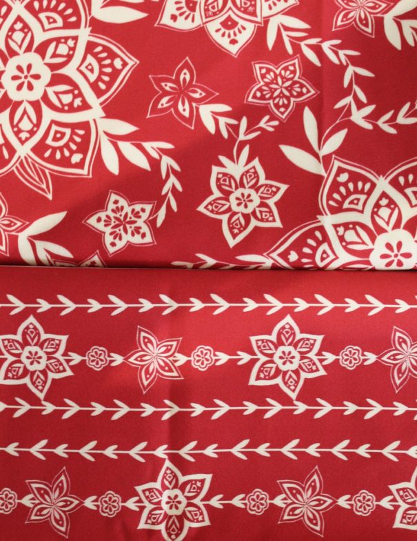 Motif à imprimer sur tissu - Motif Nola & bande Anol - Coloris Fragola
