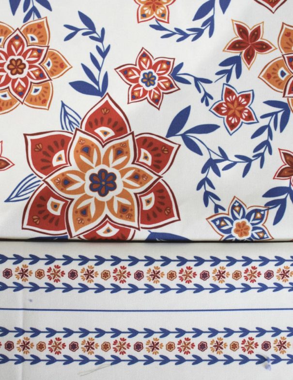 Motif à imprimer sur tissu - Motif Nola & bande Anol - Coloris multico