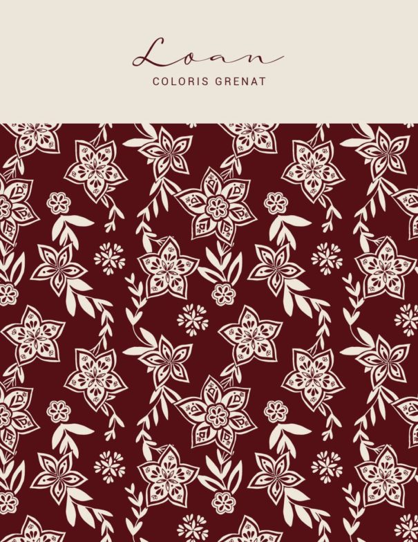 Motifs à imprimer sur tissu - Motif Loan - Coloris Grenat