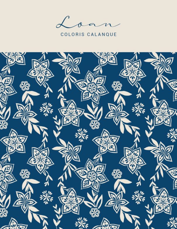 Motifs à imprimer sur tissu - Motif Loan - Coloris Calanque