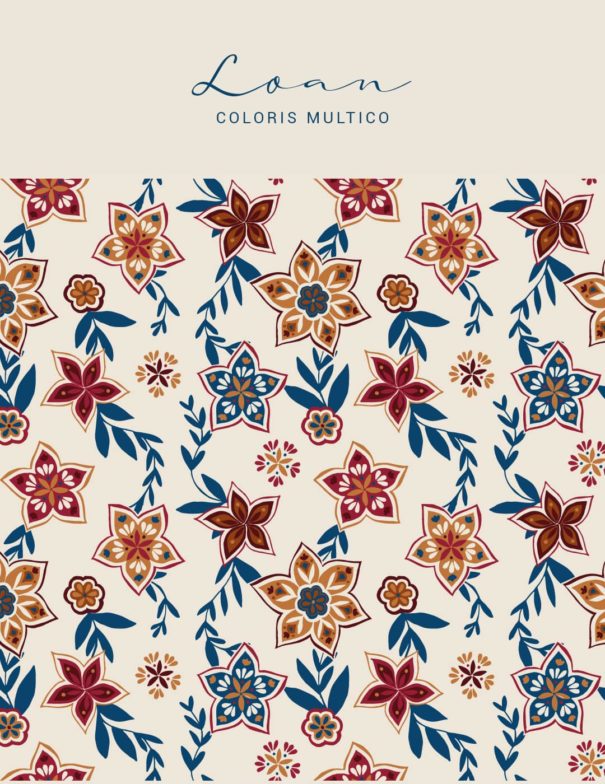 Motifs à imprimer sur tissu - Motif Loan - Coloris Multico