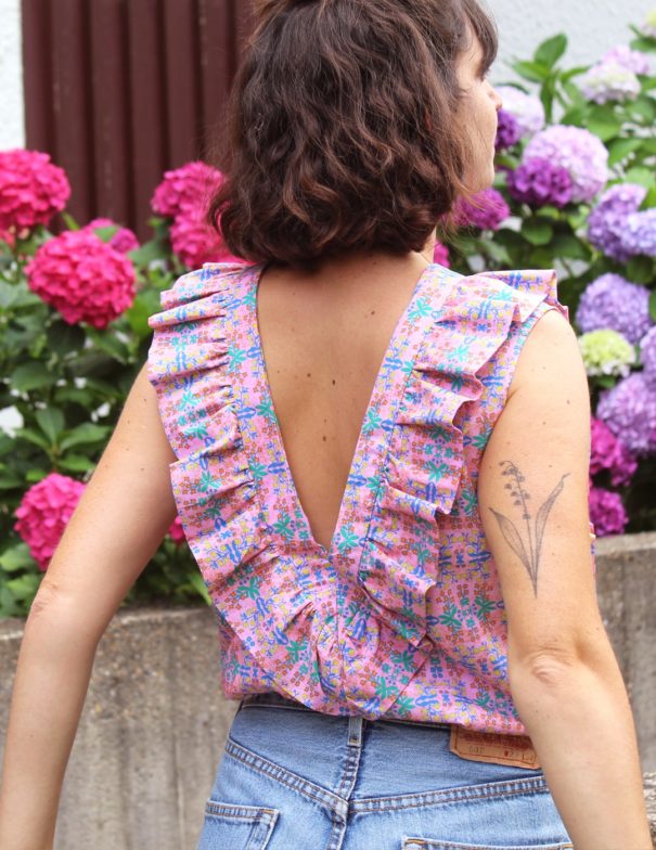 Patron de couture - Orchidée - Top à volants - Dos