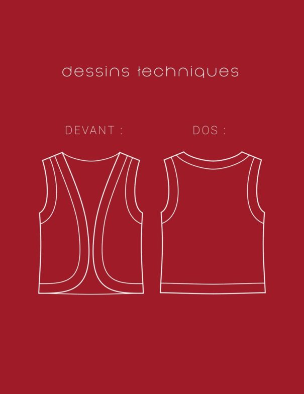 Patron de couture - Ortie - gilet sans manche - croquis