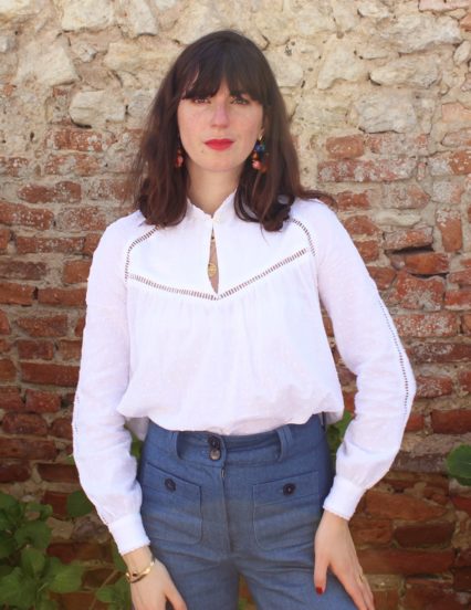 Patron de couture - Pétunia - blouse aux jours échelle - devant