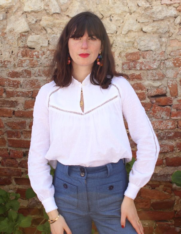 Patron de couture - Pétunia - blouse aux jours échelle - devant