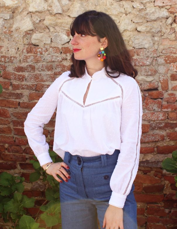 Patron de couture - Pétunia - blouse aux jours échelle - 3/4