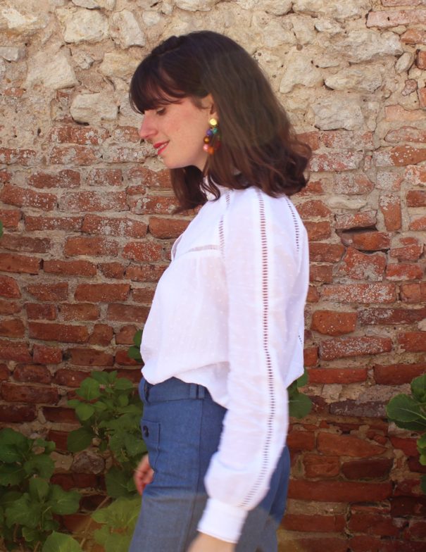Patron de couture - Pétunia - blouse aux jours échelle - côté