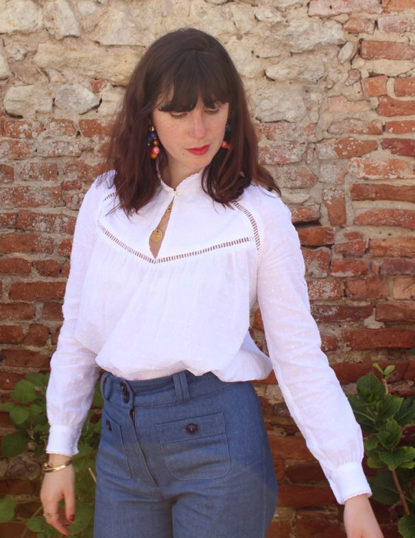 Patron de couture - Pétunia - blouse aux jours échelle - devant bis