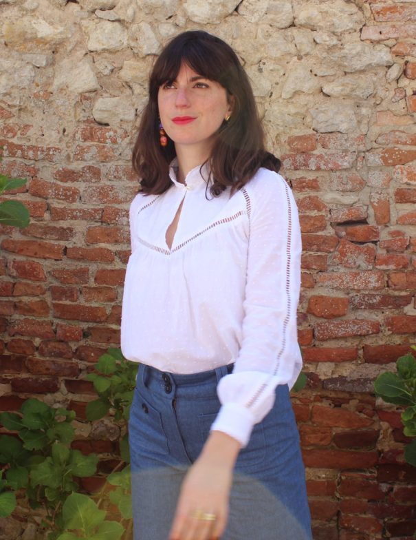 Patron de couture - Pétunia - blouse aux jours échelle - 3/4 bis