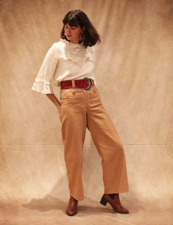 Patron de couture - Pissenlit - Pantalon droit taille haute - plein pied 3/4