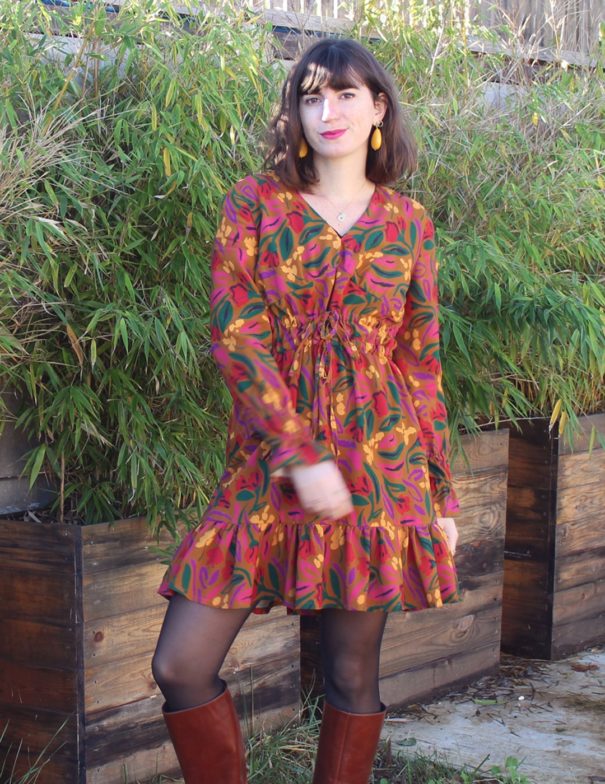 Patron de couture - Pivoine - robe courte d'hiver - devant