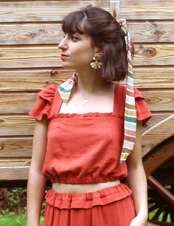 Patron de couture - Pluméria - crop top - devant