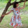 Patron de couture - Pluméria - robe à écaille - devant 3/4