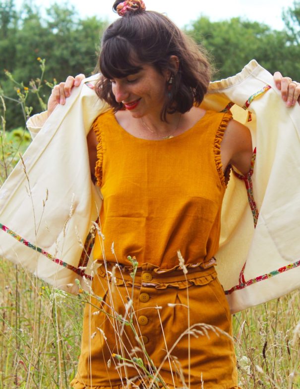 Patron de couture - Season - veste d'été écru - zoom ouverte