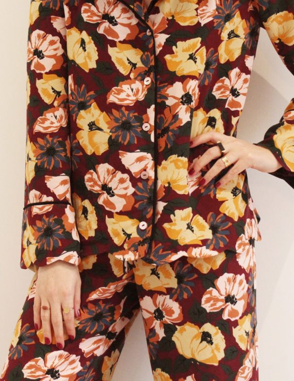 Patron de couture - Verveine - pyjama deux pièces d'hiver - zoom devant